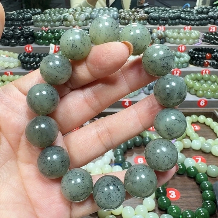 未镶嵌手链和田玉新疆青花卡16