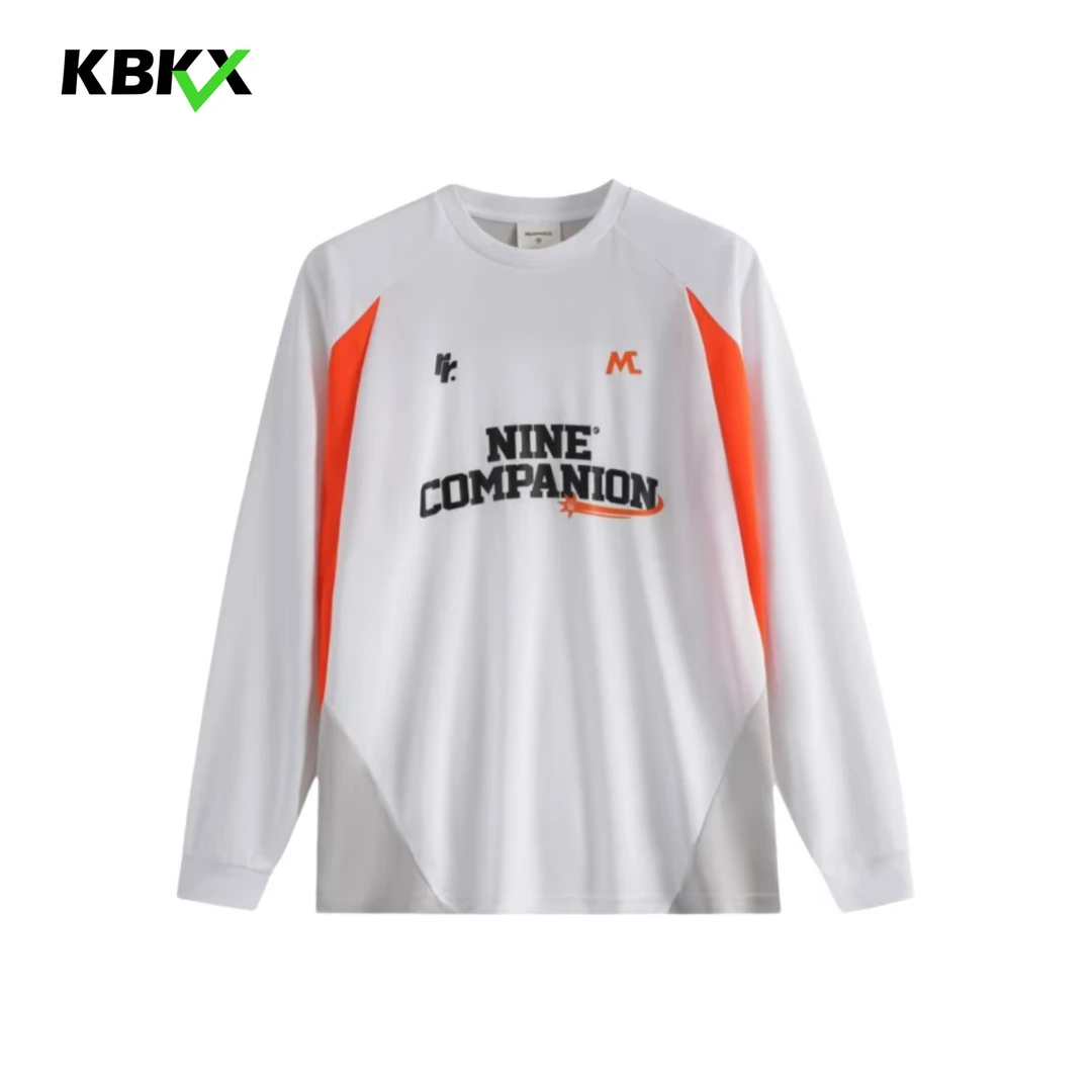 KBKX 超级草根“联名”速干撞色拼接圆领长袖宽松休闲长袖T恤投篮服