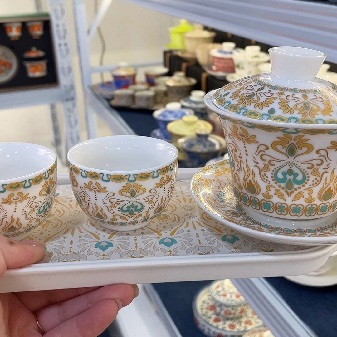 陶景德陶瓷盖碗茶具