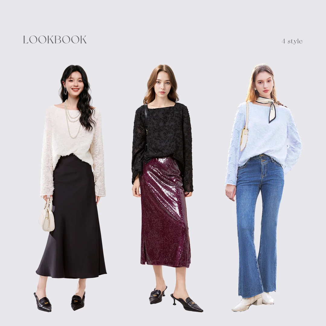 秋水伊人法式方领蕾丝衫2025年冬季新款长袖衬衫624443M050707