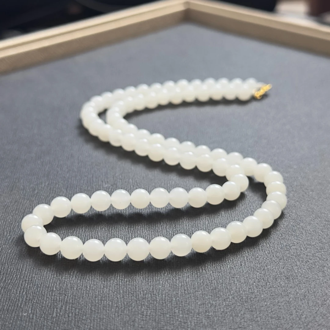 世间臻宝-18K金和田玉于田项链5mm+/47CM+-/多样性发/P7889