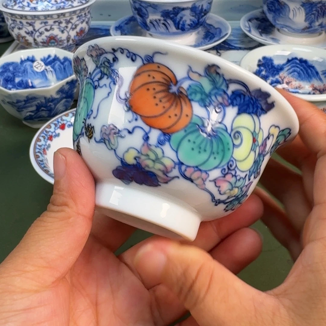 景德镇纯手绘茶具圆圆258