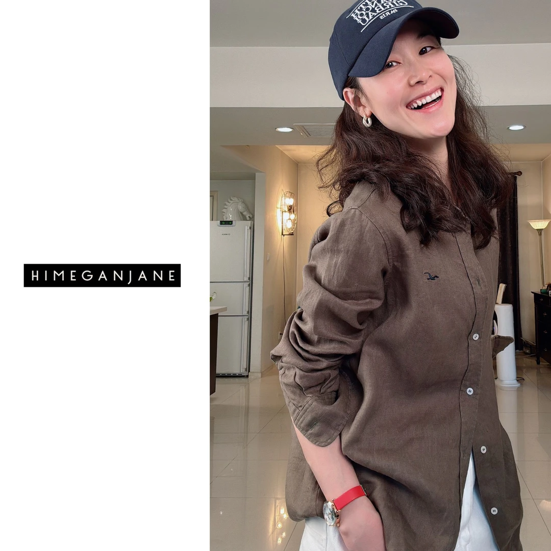 HIMEGANJANE “海鸥衬衣”100%亚麻 宽松慵懒拉夫衬衣 250599