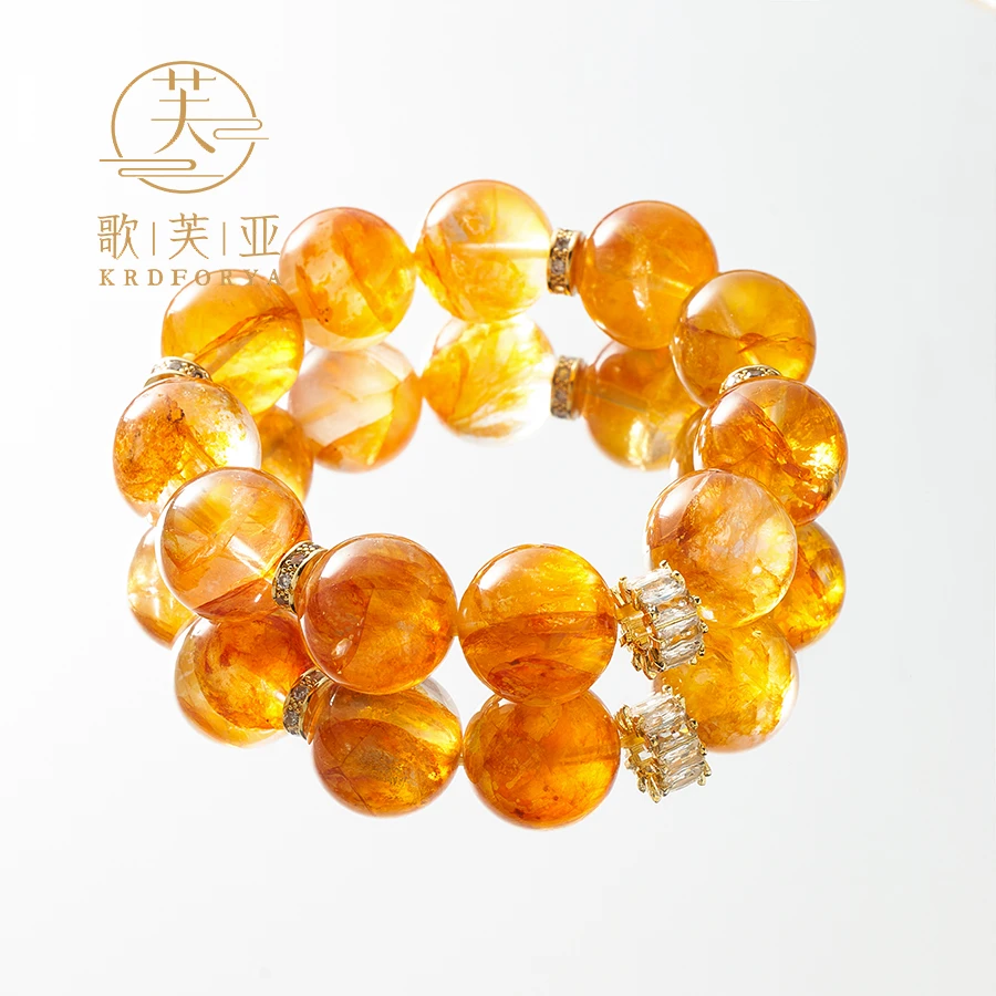 【流金岁月】芬达胶花天然水晶手链(多样性发货) 一物一证