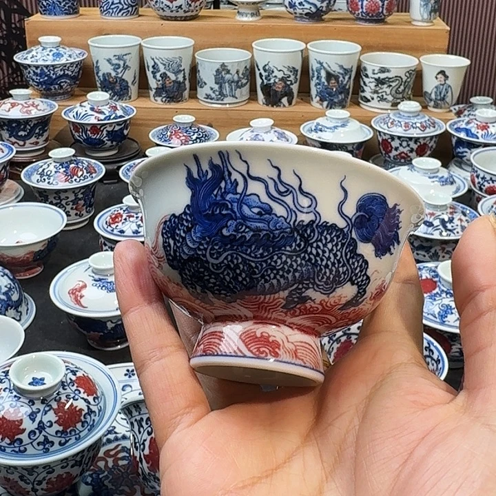 微瑕麒麟高足杯子