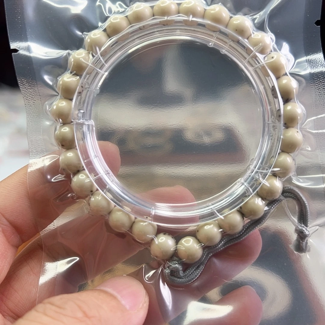 手串星月菩提8mm龙蛋绿包白