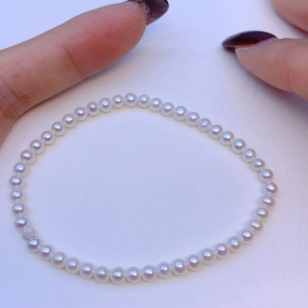 【闪购商品】银S925镶嵌手绳淡水珍珠