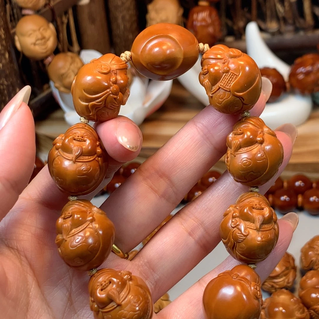 手串/手链橄榄核天*蓝橄榄核八大财神