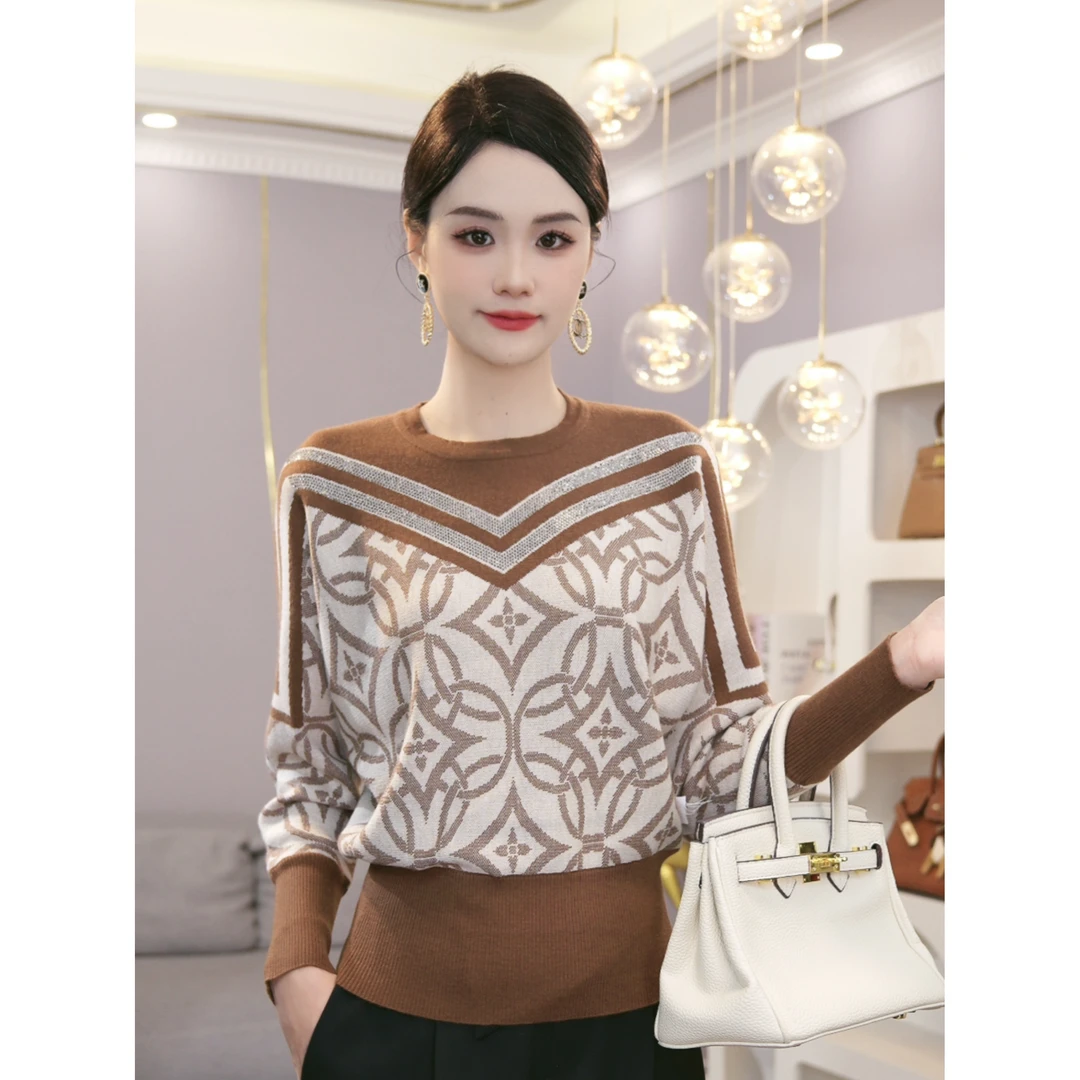 2026秋冬季新款爆款【TN-31】含绵羊毛老钱风软糯咖色针织衫毛衣女