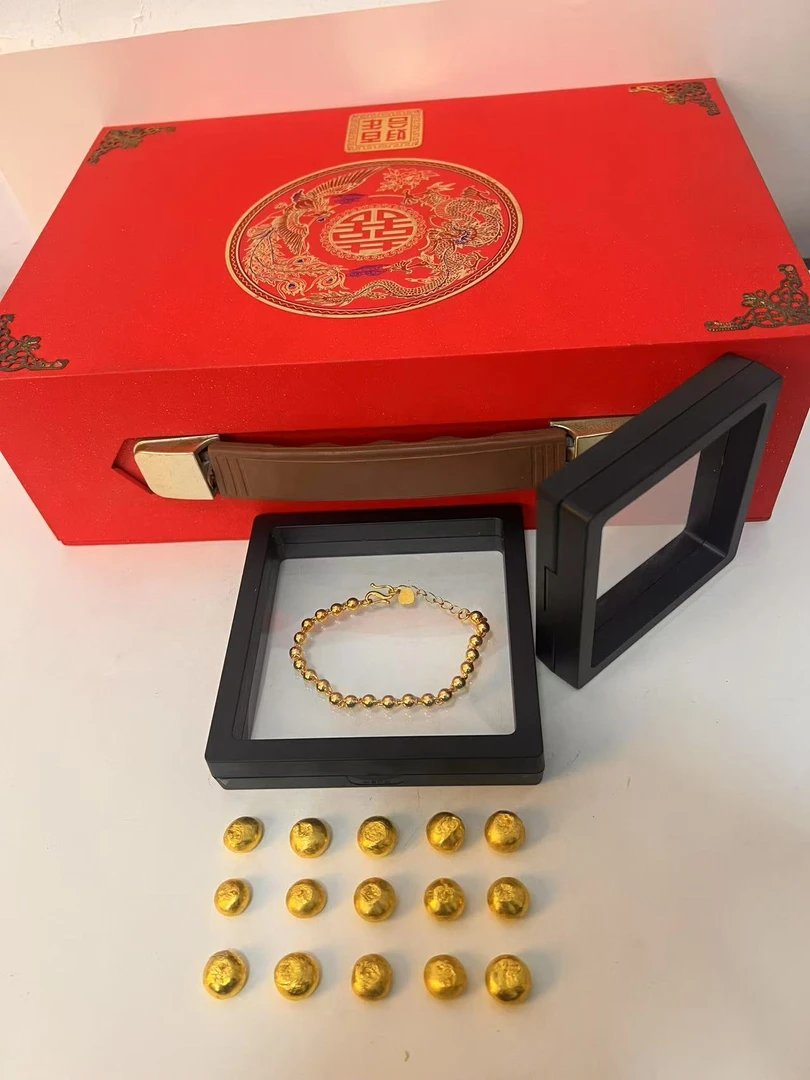 【珠珠】金色古玩收藏老料摆件手把件 可佩戴