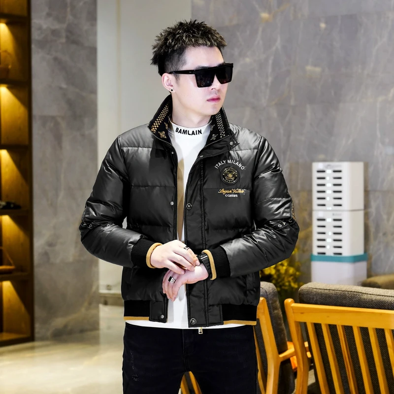 欧洲站潮牌男士羽绒服冬季2025新款潮流休闲短款加厚男士冬外套