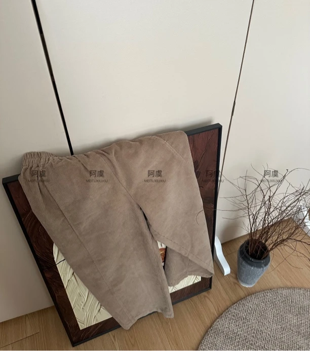 阿虞自制 |清仓款 春秋款灯芯绒休闲九分裤小个子