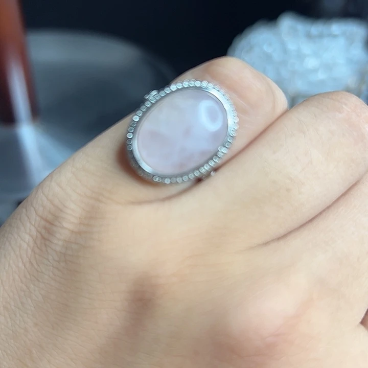 烟晶戒指未镶嵌粉水晶戒指