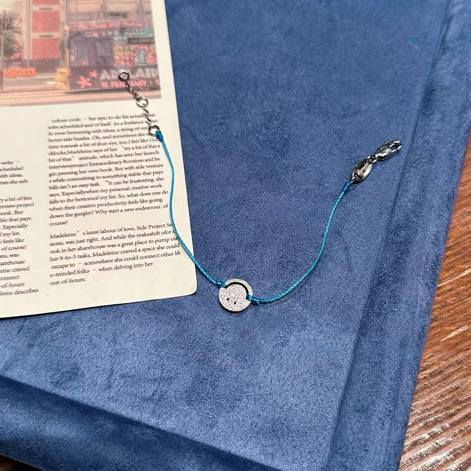 钛钢手链 钛钢笑脸超闪手链手工编制不掉色可水洗百搭简约