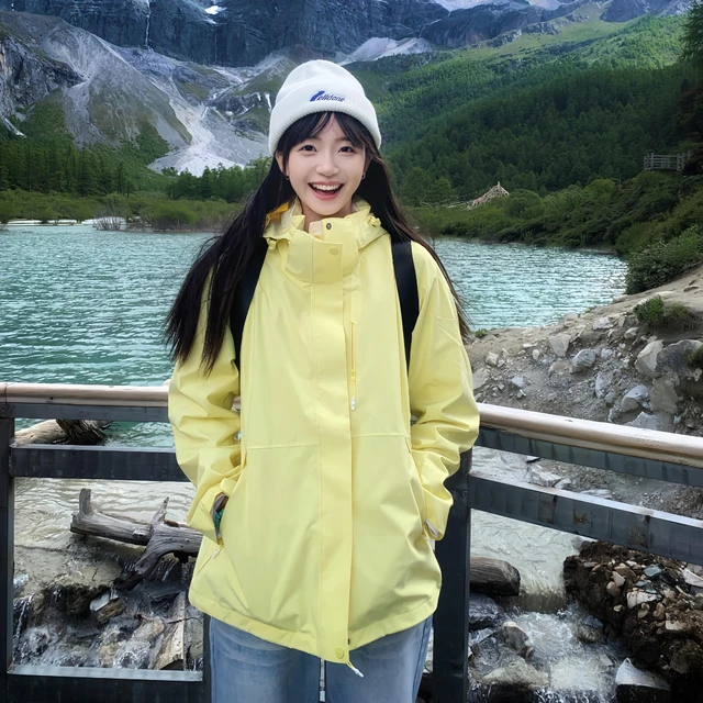 骆驼之家联名户外山系冲锋衣男女亮色三合一可拆卸防风防水保暖登