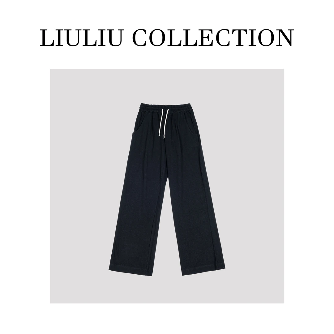 （清货福利NO退）简约纯色复古松紧腰宽松棉麻休闲裤C93-1