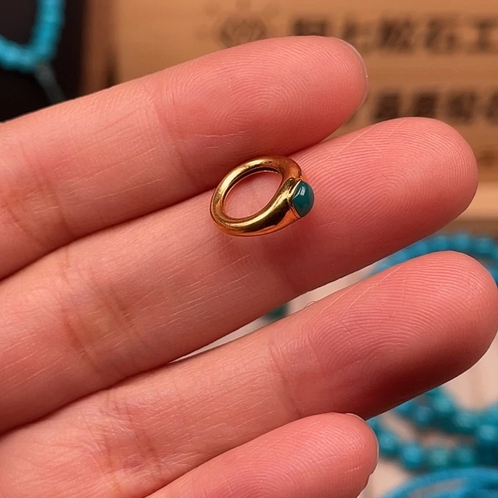 绿松石18K金镶嵌珠宝奇石