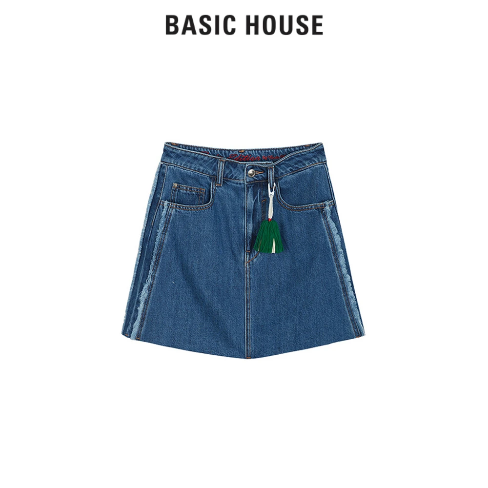 Basic House/百家好时尚休闲牛仔短裙 BJ2398-HTSK321CIN
