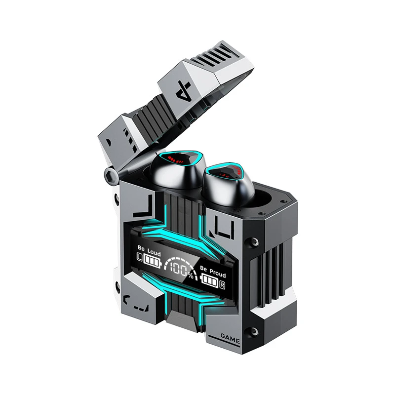 2025新款机甲风真无线蓝牙游戏耳机入耳式重低音（塑料外壳）