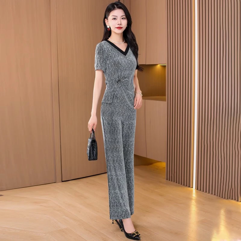 高端干练职业套装女2025新款爆夏高贵夫人时尚减龄洋气超火两件套