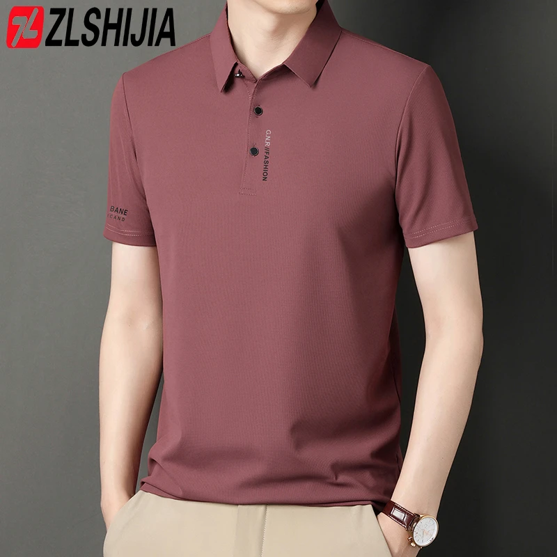 Z·L·SHIJIA/战狼世家夏季冰丝男士t恤短袖新款翻领商务POLO衫男