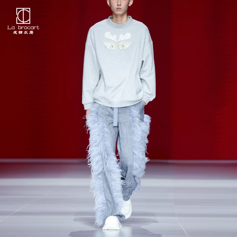 成锦衣局新中式灰色年兽卫衣