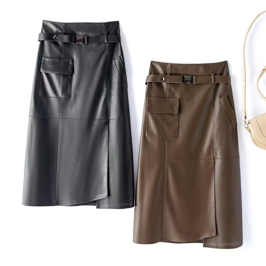 2025新款皮裙中长裙高腰裙时尚洋气高但气质百搭外穿皮衣外套888