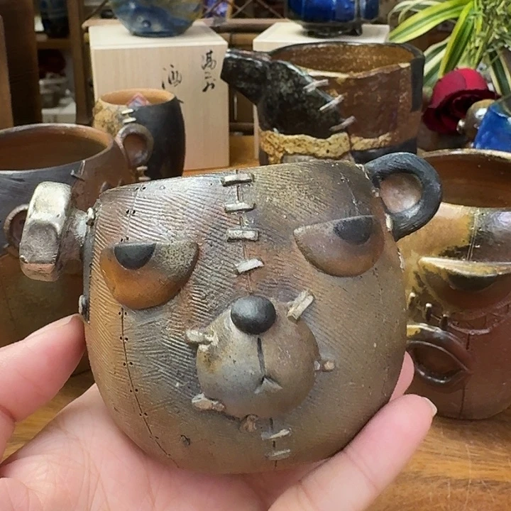 内田和彦备前烧小熊汤吞福利一口价