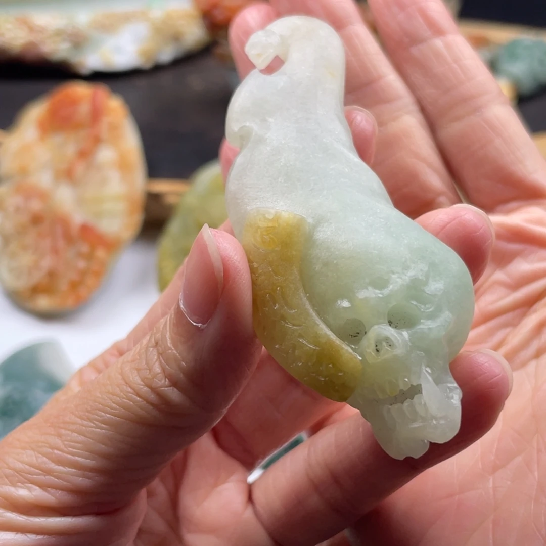 定制翡翠未镶嵌骷髅