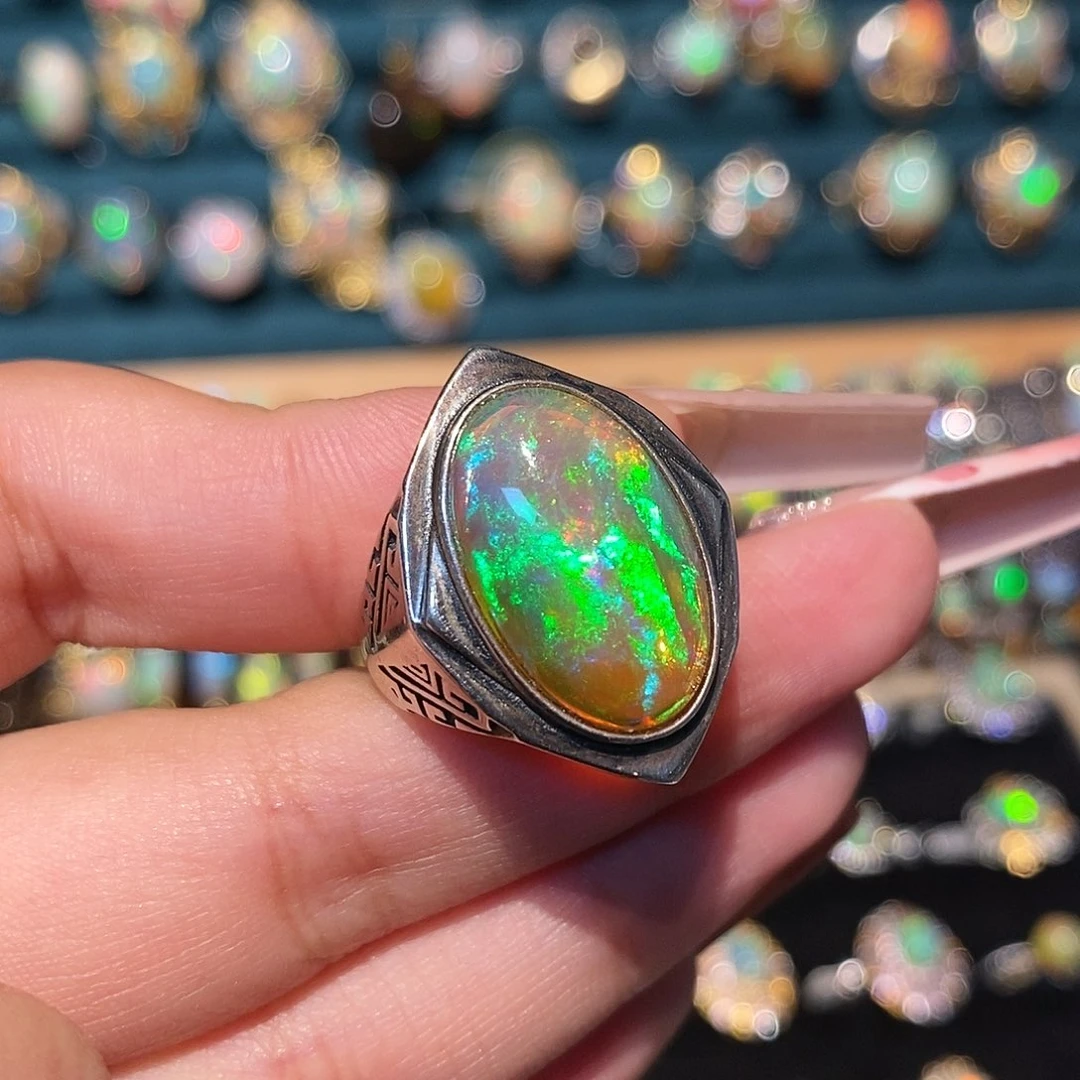 欧泊银S925镶嵌戒指