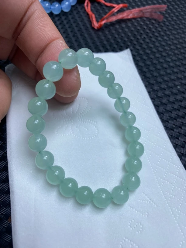 8mm天青冻精美手串-458