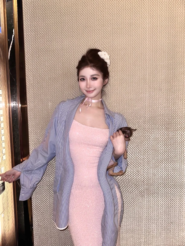 现货发老钱风工装衬衫宽松叠穿百搭长袖条纹高开衩高阶知识分子