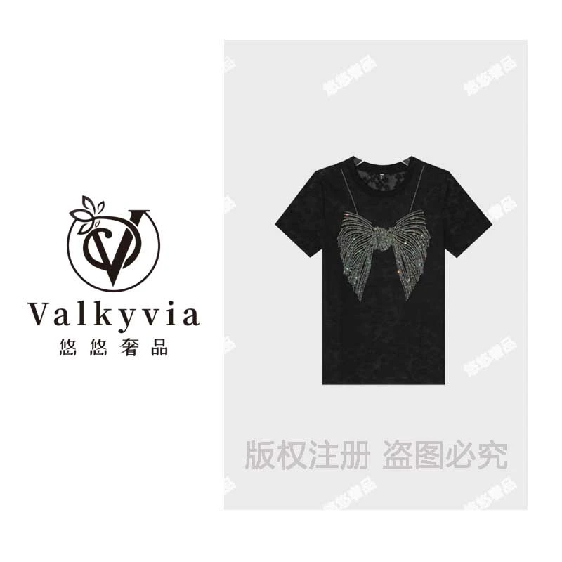 【Valkyvia/悠悠奢品】A97765新款洋气百搭短袖