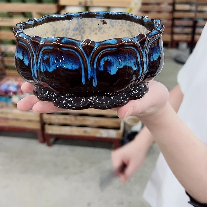 有孔.凑满10元发货多肉陶瓷花盆！