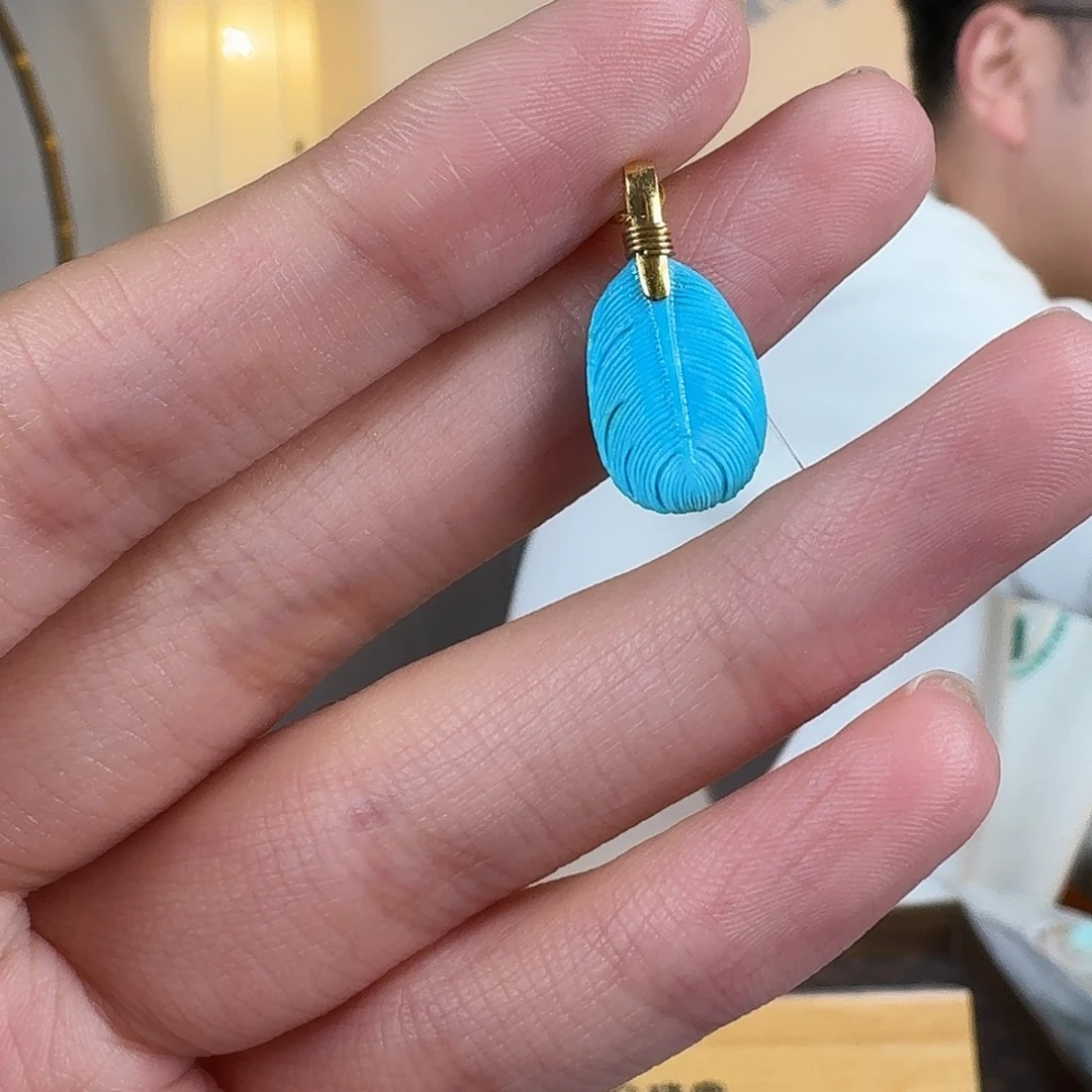 绿松石18K金镶嵌珠宝奇石