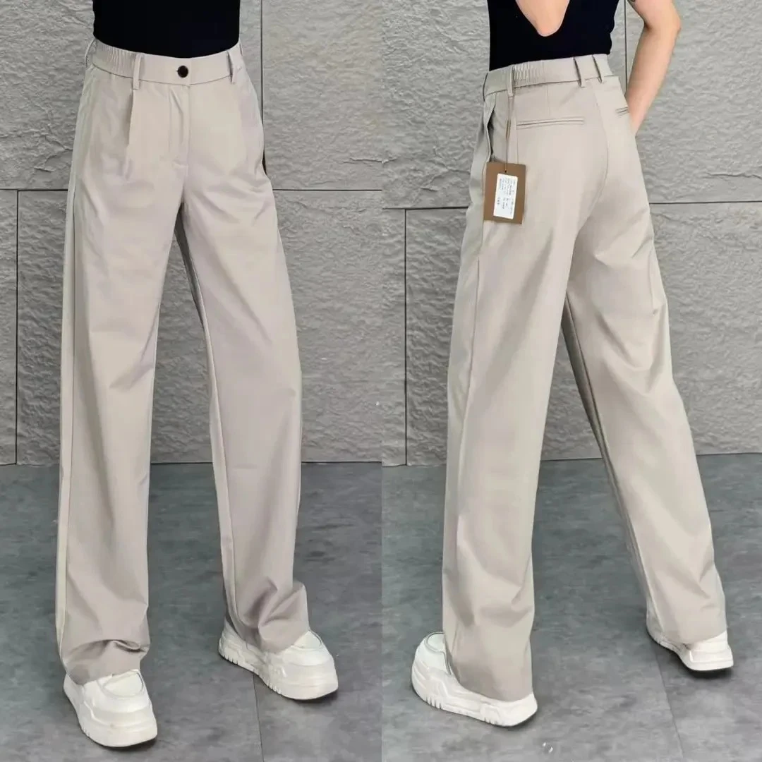 春秋高端男士莫代尔宽松商务休闲裤百搭垂顺显瘦中高腰微阔西裤男