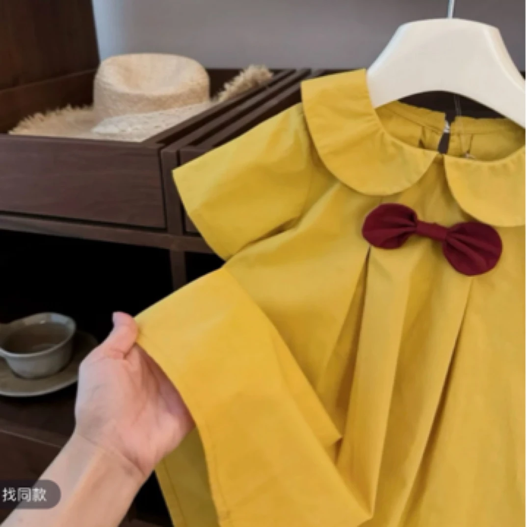 女童2025夏季新款连衣裙日系学院风女宝可爱jk制服短袖公主裙洋气