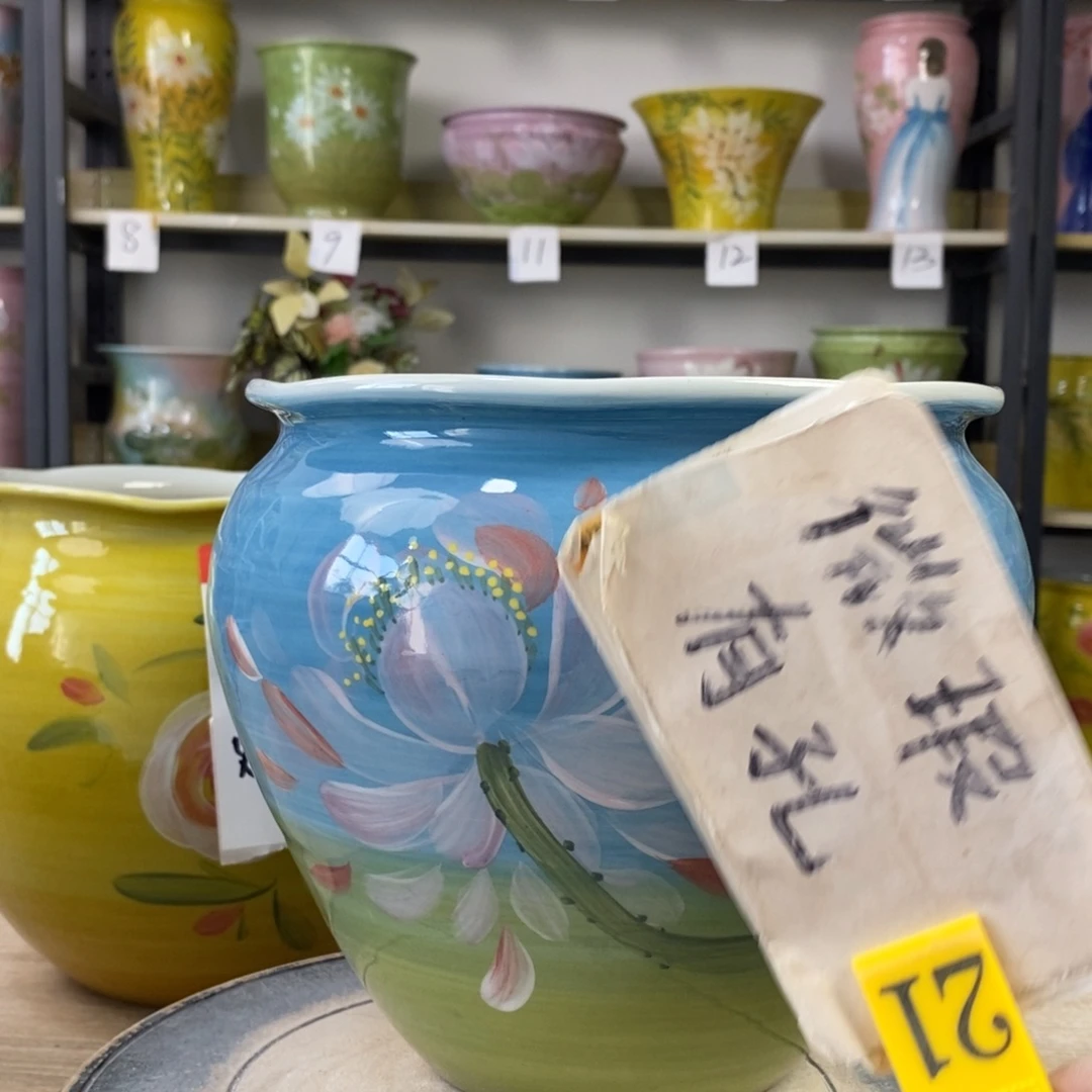景德镇手工手绘陶瓷花盆