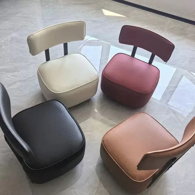 万向轮客厅溜溜换鞋椅子轻奢家用换鞋凳滑轮凳子旋转矮凳靠背