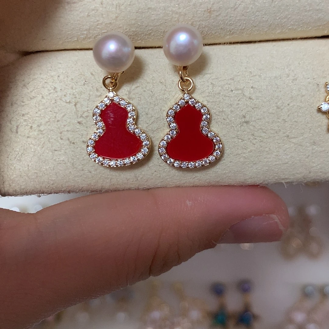 淡水珍珠耳饰合金