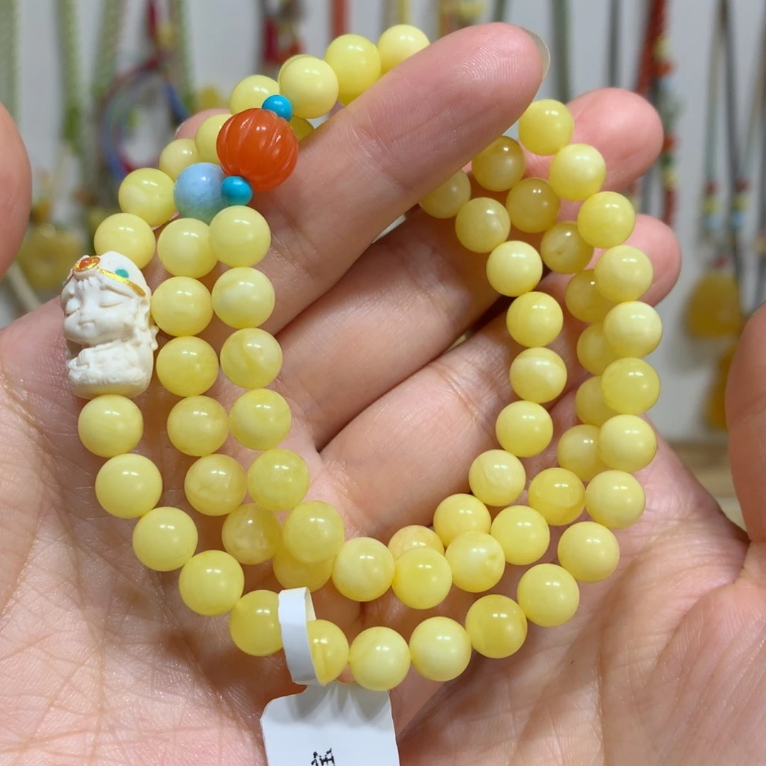 蜜蜡手链未镶嵌7.3m m