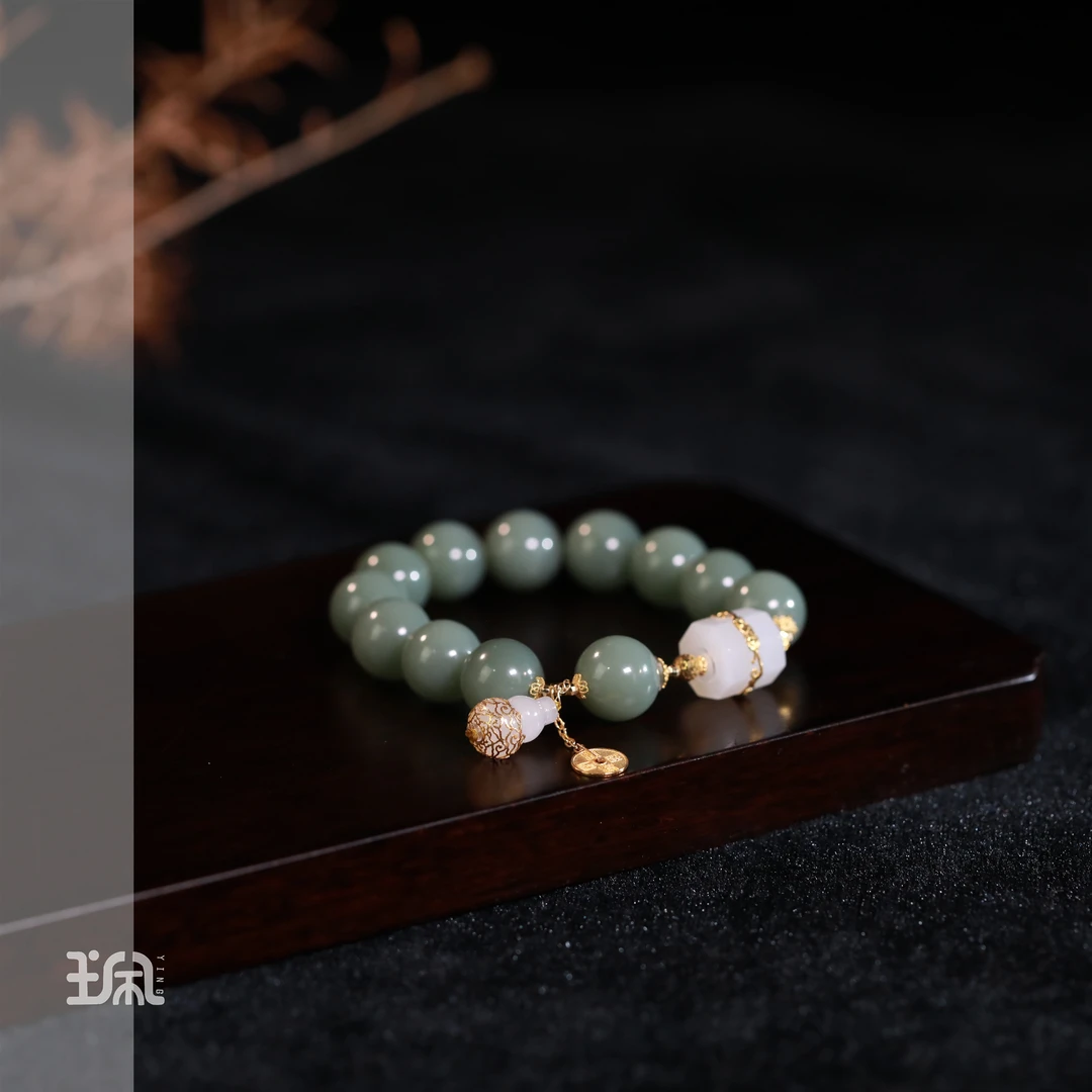 翠荷|和田玉*手串*18K金镶嵌XYC25043017多样性发其一