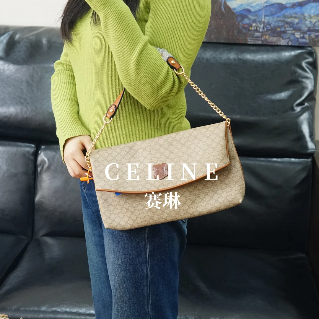 95新 Celine/思琳 米色单肩包SP12520037/0037