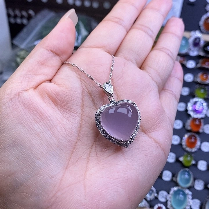 颈饰银S925镶嵌萤石?*吊坠