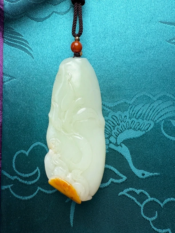清新典雅温润细腻苏工精雕竹节挂件