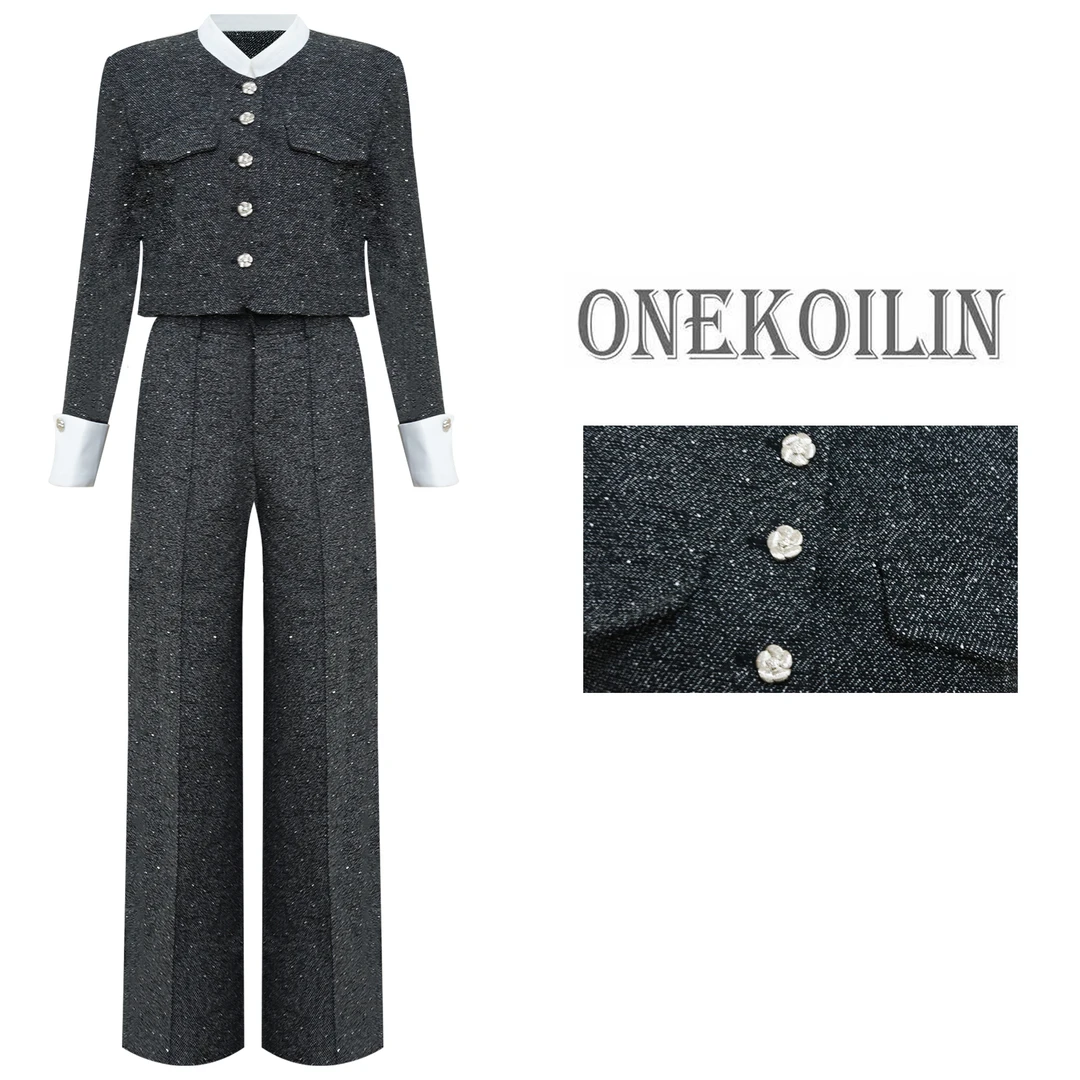 OneKoilin“星露晚会”简约气质马术服加直筒星空长裤 XLWH