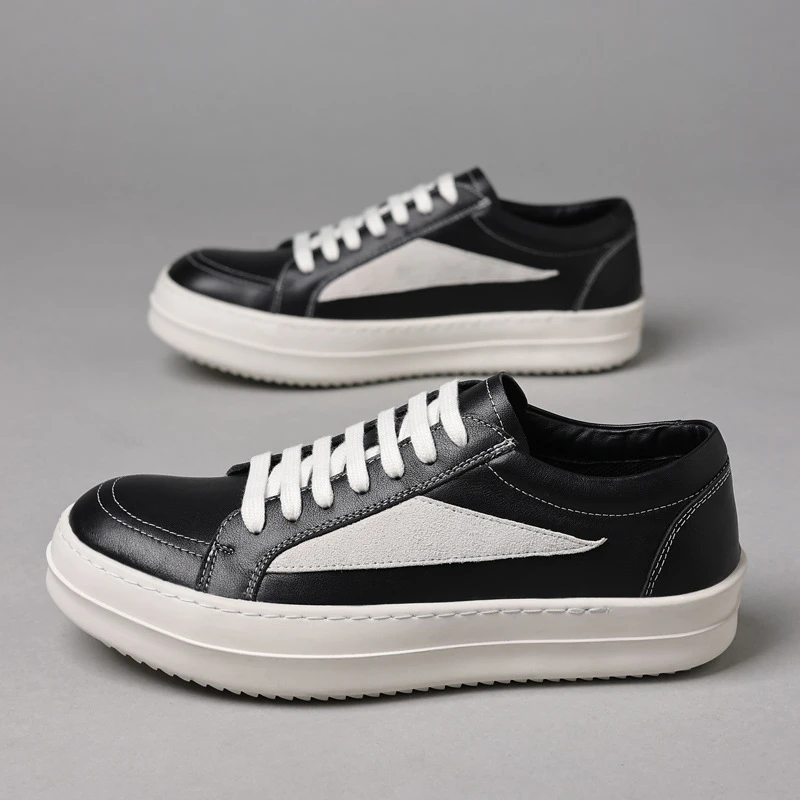 头层牛皮OR真皮男鞋小众设计潮牌时尚休闲鞋男款面包鞋厚底皮鞋子