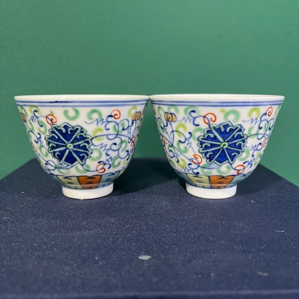 仿古瓷 仿古瓷仿古斗彩缠枝莲主人杯40026