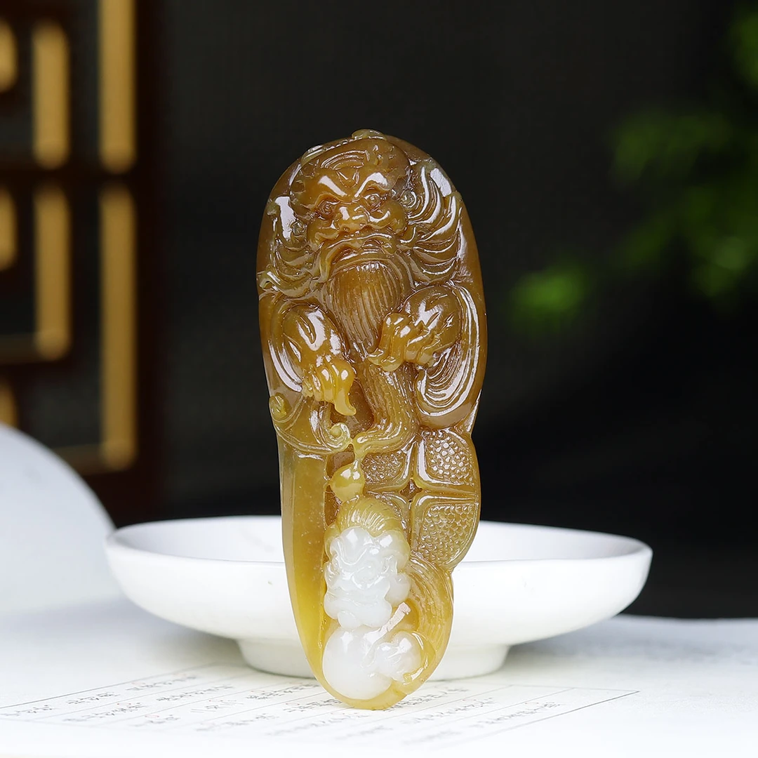 1206117和田玉糖玉龙挂件