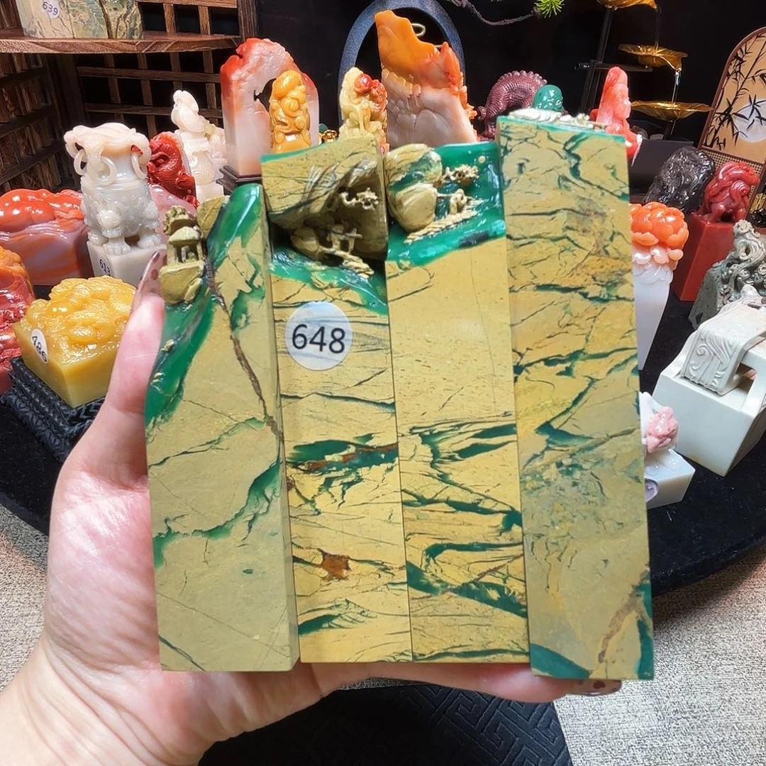 昌化石印石雅安甲板绿